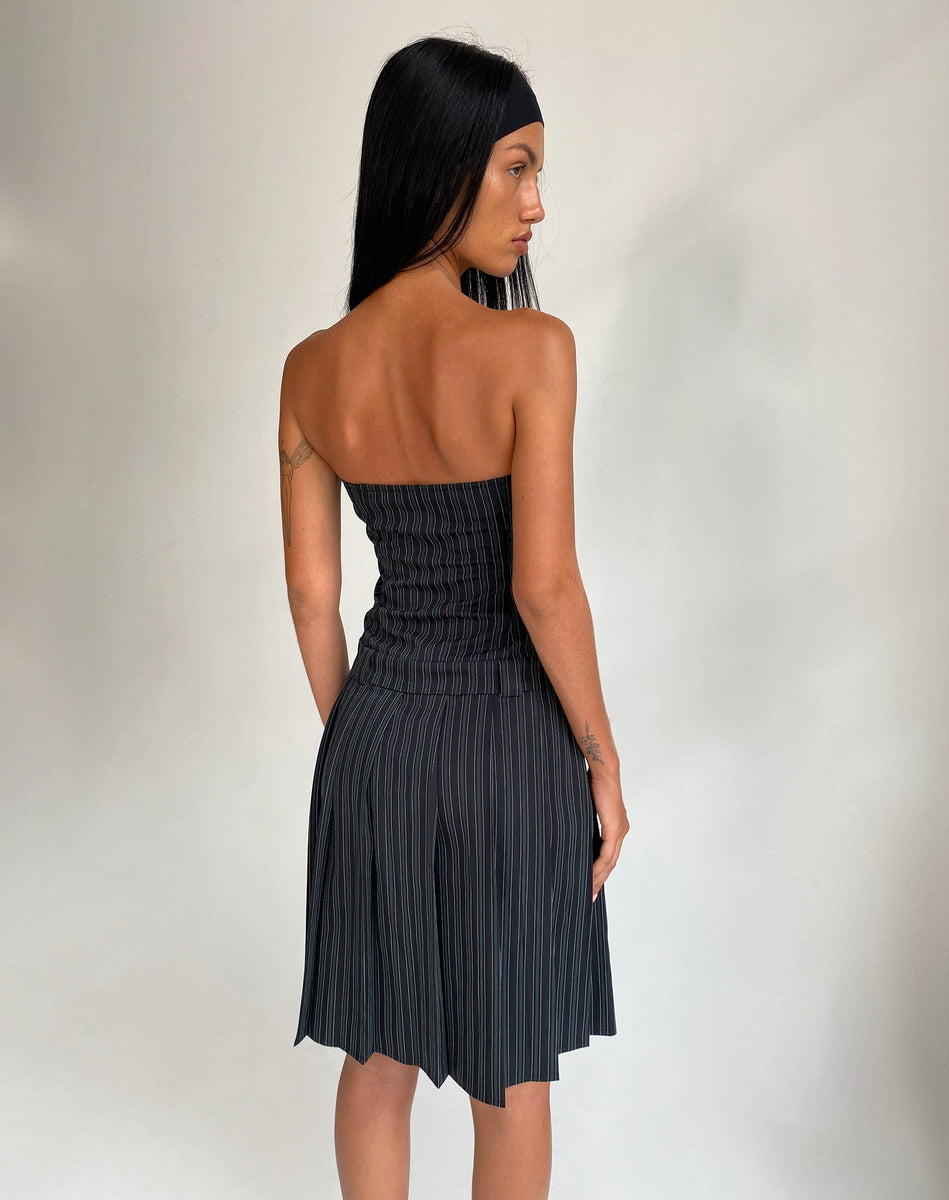 Black pinstripe sheath sales dress