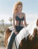 Image of Alohi Tie Bralette in Cupro Ocean Storm