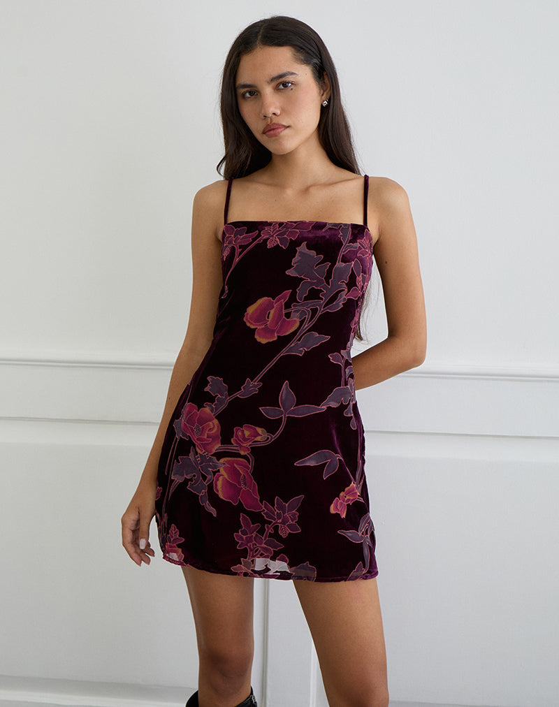 john galt burgundy floral arianna mini dress Burgundy Tulle Sequin Long Prom Dress, Burgundy Formal Evening Dresses US 6 / Burgundy main image 0