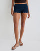 Image of Amane Foldover Short in Rayon Jersey Navy