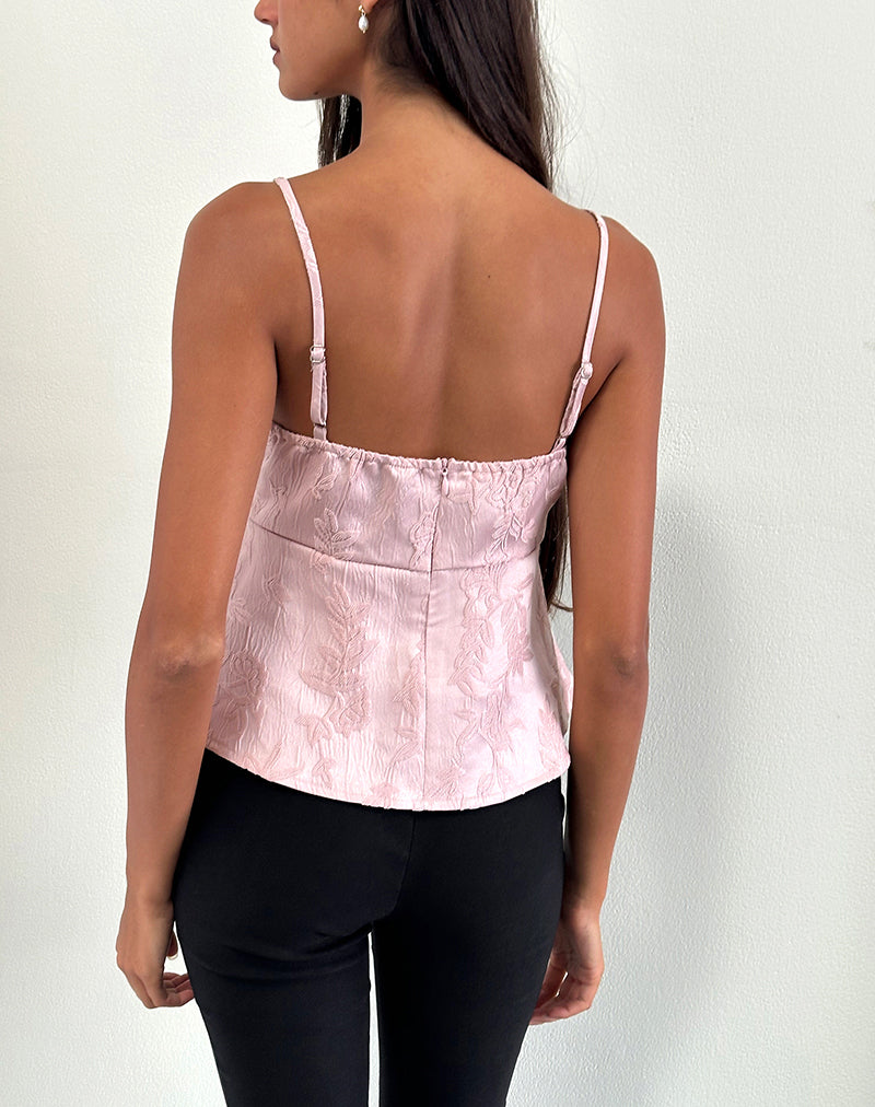 pink satin camisole top