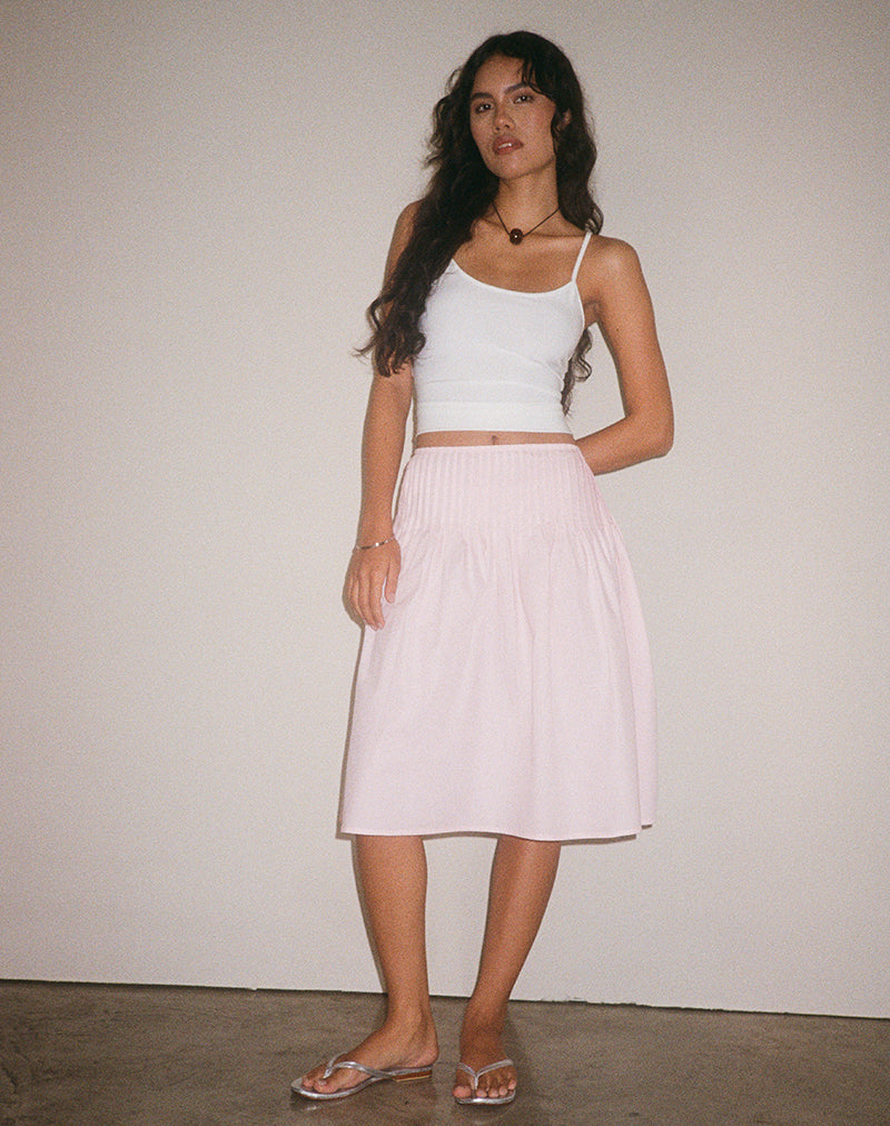 Image of Asada Midi Skirt in Light Pink