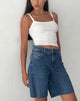 image of Roomy Mid Rise Jorts in Mid Blue Used