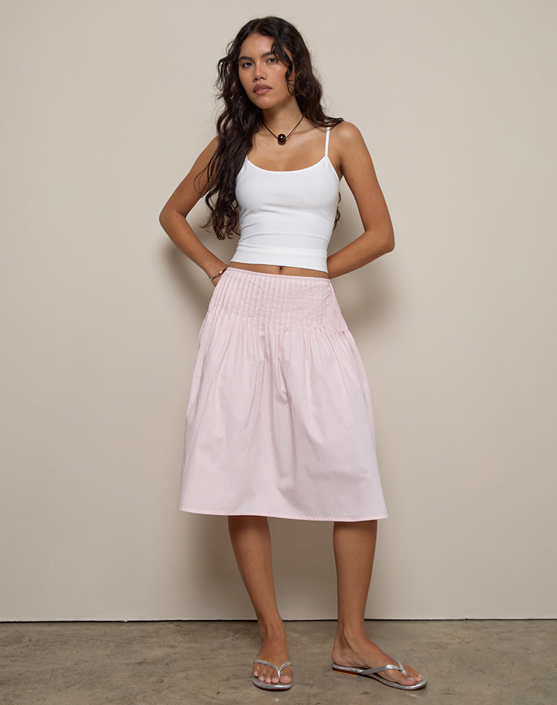 Image of Asada Midi Skirt in Light Pink