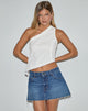 Image of Baysia One Shoulder Top in Linen Ivory