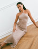 Image of Belara Maxi Dress in Satin Stripe Taupe