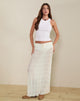 Image of Bente Unlined Maxi Skirt in Chiffon Plisse Ivory