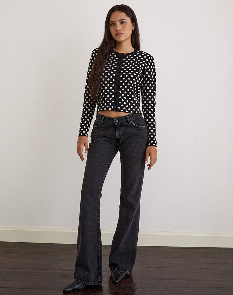 Image of Bhavina Cardigan in Mono Polka