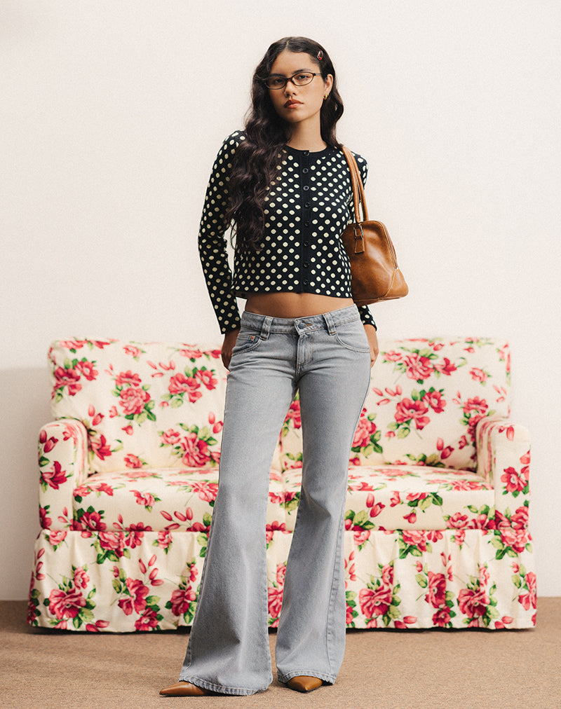 Image of Bhavina Cardigan in Mono Polka