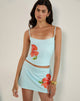 Image Of Boril Cami Top in Mono Flower Blue and Orange
