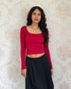 Image of Bovita Long Sleeve Top in Adrenaline Red
