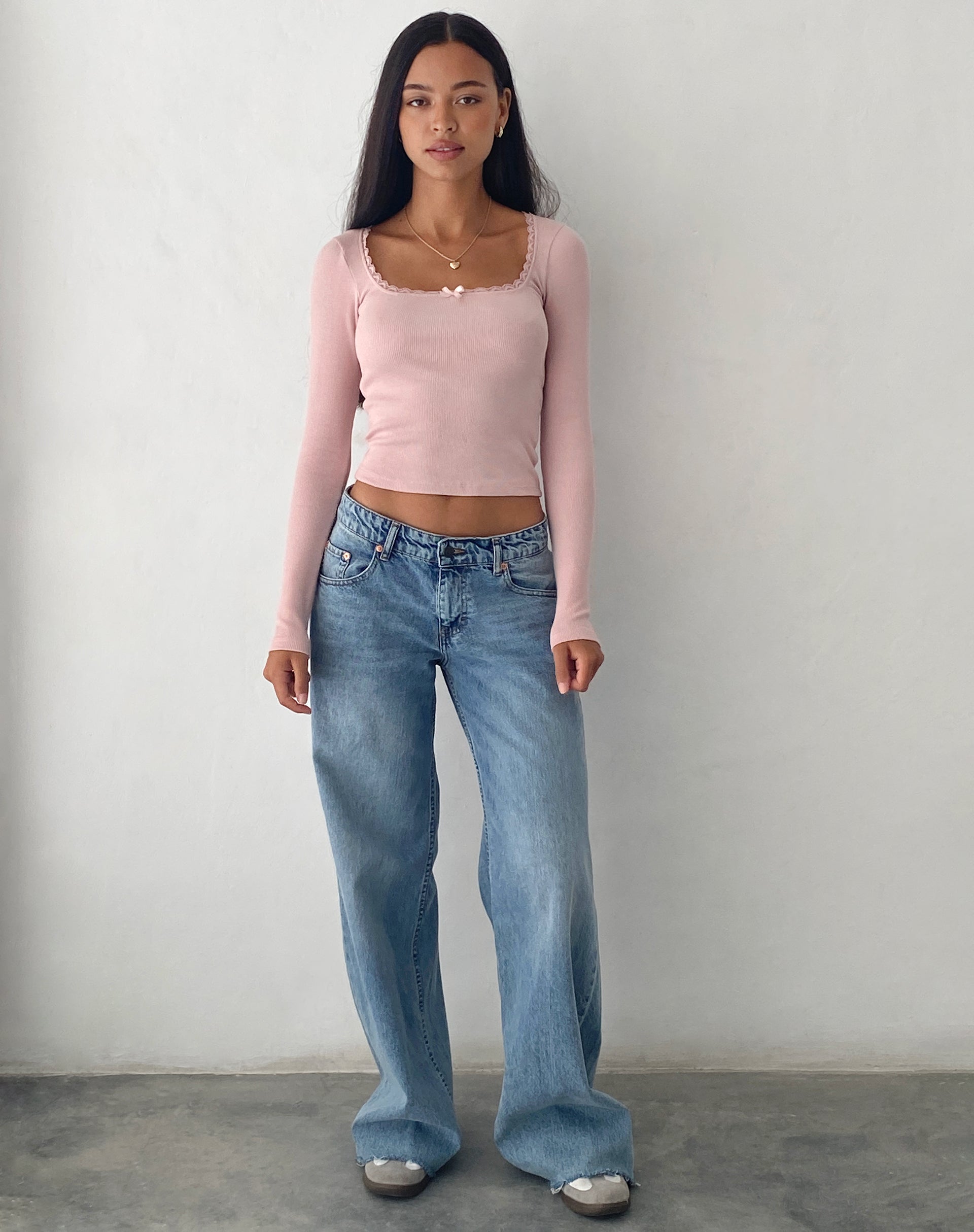 Image of Bovita Long Sleeve Top in Rib Pink