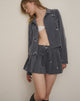 Image of Calina Skirt in Floral Embroidery Tailoring Charcoal