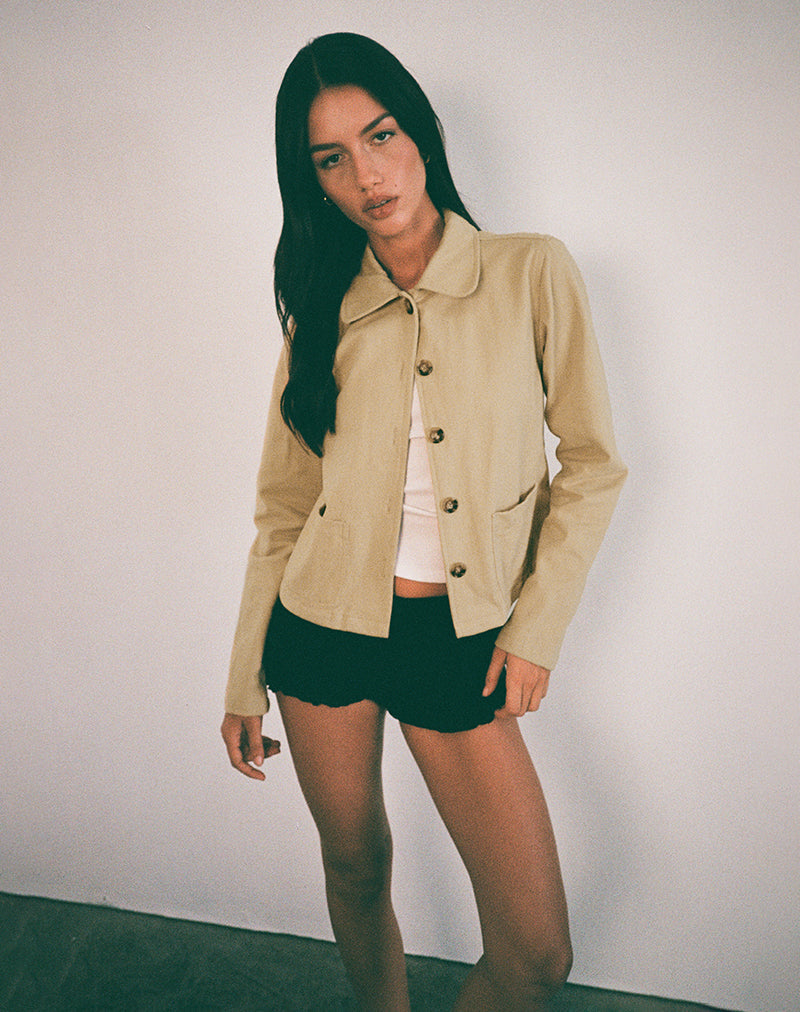 Image of Calva Boxy Jacket in Tan