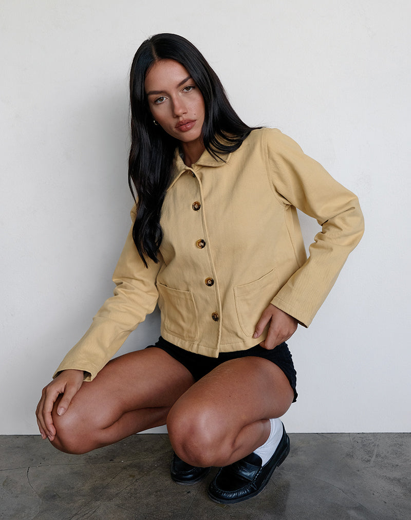 Image of Calva Boxy Jacket in Tan