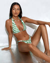 Image of Cerry Bikini Top in Square Flag Green
