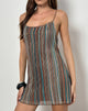 Image of Cheria Mini Dress in Shimmer Plisse Blue Brown