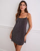Image of Cheria Mini Dress in Shimmer Plisse Brown