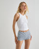 Image of Ciana Hot Pants in Diagonal Stripe Light Blue