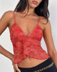 Image of Cojira Mesh Butterfly Top in Tonal Paisley Red