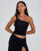 Image of Cordia One Shoulder Top in Black