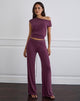 Image of Donika Studded Waistband Trouser in Plum