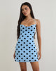 Image of Eltazia Mini Dress in Blue with Polka Space Black