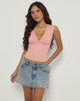 Image of Emberly Plunge Top in Pink Lady