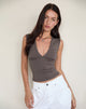 Image of Emberly Plunge Top in Peppercorn
