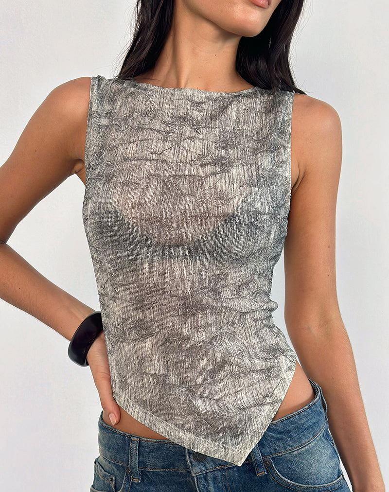 Image of Etta Vest in Sheer Mesh Grey