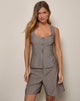 Image of Ganita Vest in Pinstripe Brown