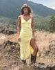 Image of Jacy Ruffle Midi Dress in Mesh Lemon