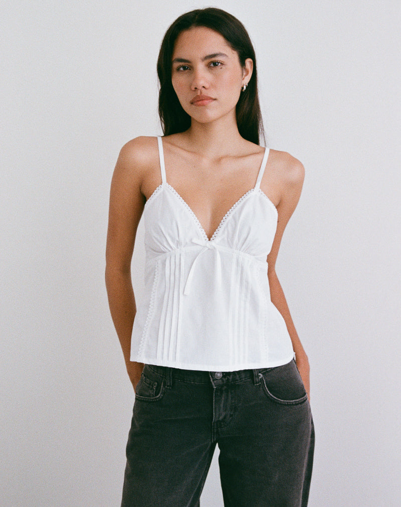 Image of Jepuni Cami Top in White Poplin