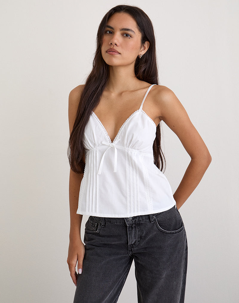 Image of Jepuni Cami Top in White Poplin