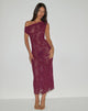 Image of Kaido Midi Dress in Sequin Knit Burgundy
