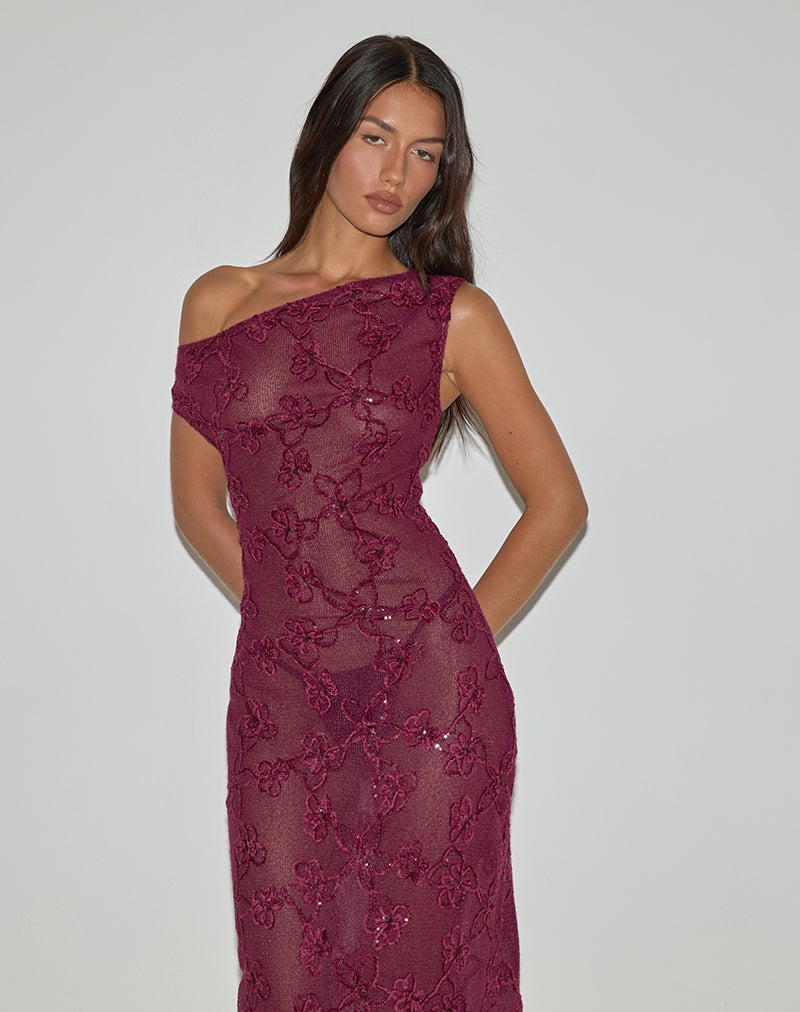 motel coti dress burgundy Sequin Knit Asymmetric One Shoulder Midi VENDOR COLOR-BLEU JEAN weather outings Guess the Dress Bridal Maxi dress Size:8.5M