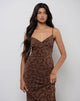 Image of Kalana Maxi Dress in Brown Swirl Flock