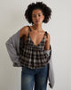 Image of Kaoru Triangle Bust Cami Top in Grey Check