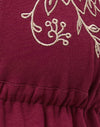Burgundy with Floral Embroidery