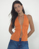 Image of Kaytia Halterneck Top in Double Tie Sunset Orange