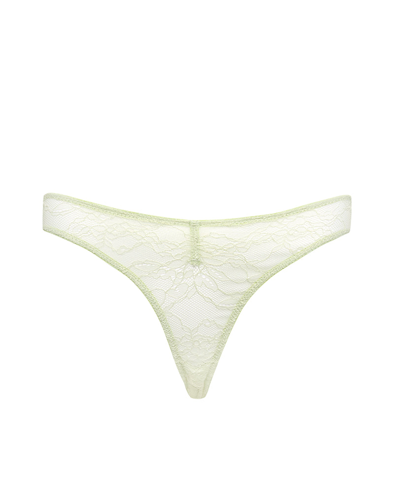 Image of Kukila Brazilian Knicker in Lace Pastel Green