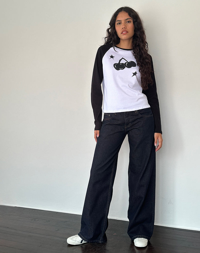 Image of Kyiato Top in White and Black Cherry Print