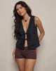 Image of MOTEL X JACQUIE Kayve Tie Front Top in Black