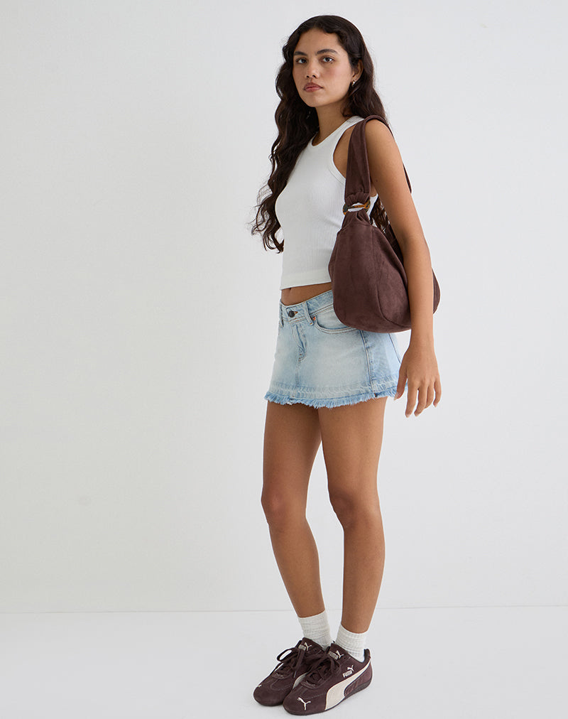 Image of Tetira Bag with Double Tortoise Shell Buckle in Brown