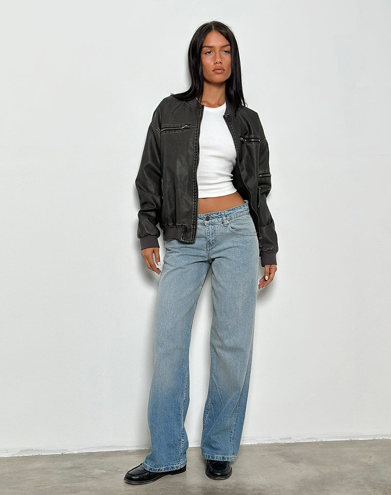 Low Rise Parallel Jeans in Vintage Bleach