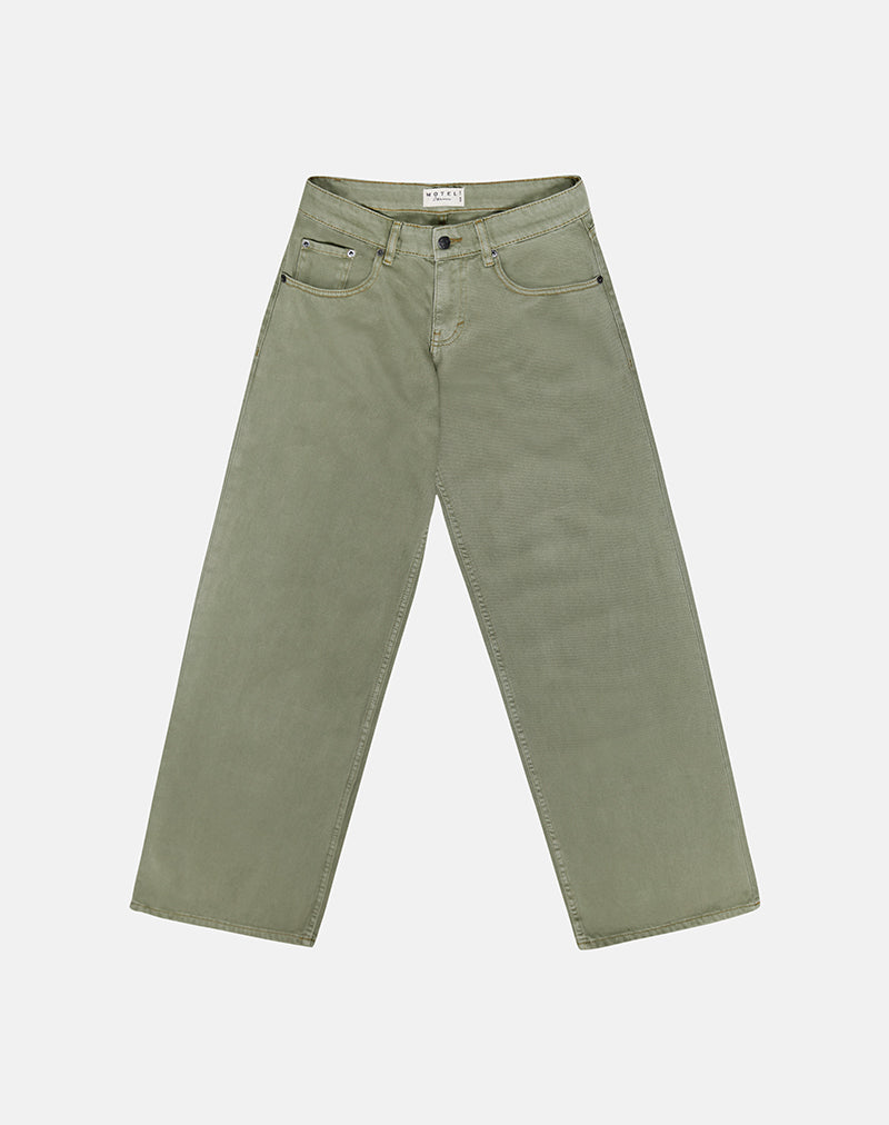 Image of Low Rise Roomy Jeans in Fern Green