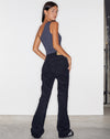 Image of Low Rise Bootleg Jeans in Cord Black
