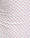White with Red Micro Polka Print