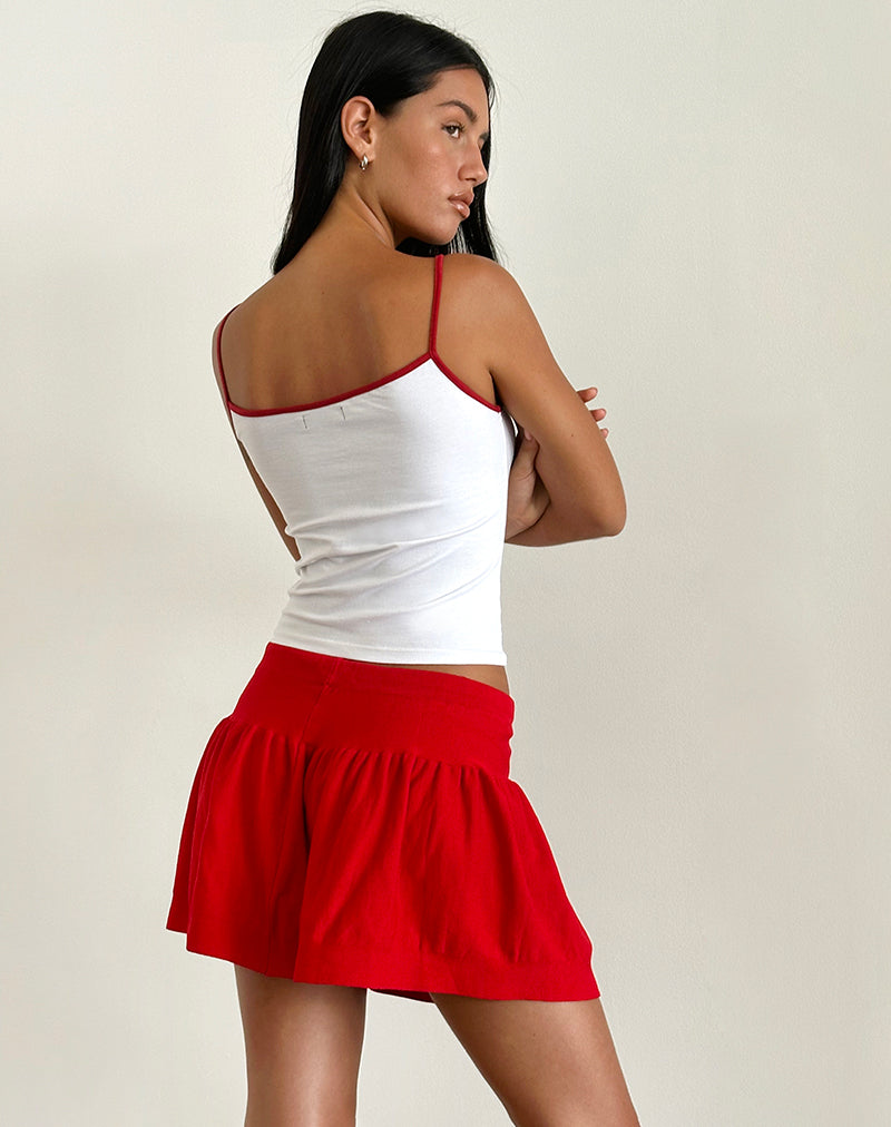 image of Maddy Mini Skirt in Red Knit