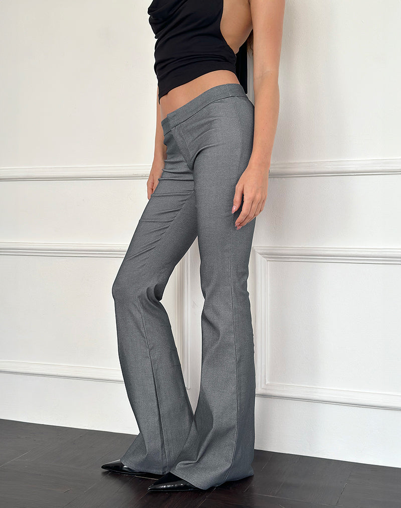 Grey Flared Tailored Trousers | Malvinas – motelrocks-com-aus